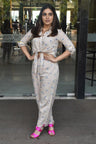 Bandhej Tie-up Shirt And Pant Co-ord Set as seen on Bhumi Pednekar