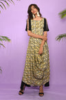 Block Printed Front Cowl Dress