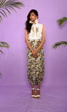 Block Printed Abstract Floral Wrap Pants Set