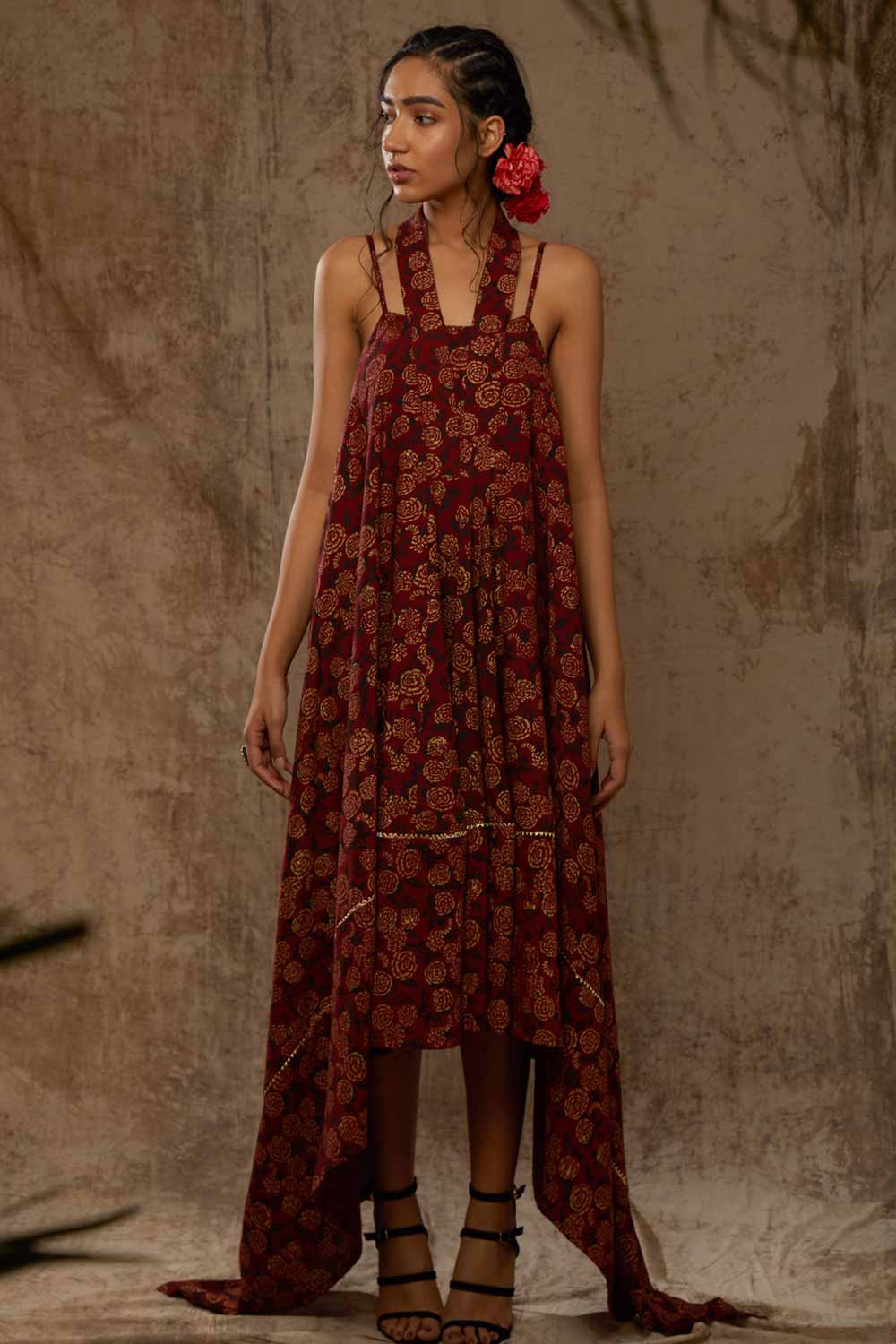 Block Printed Tent Dress - Main Image