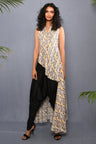 Block Printed Asymmetrical Shirt