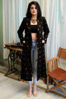 Black Bandhej Trench Jacket