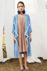 Block Printed Bais Dress With Bandhej Waterfall Jacket