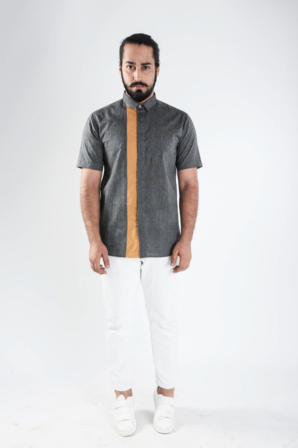 Handloom Shirt With Contrast Panel as seen on Irrfan Khan