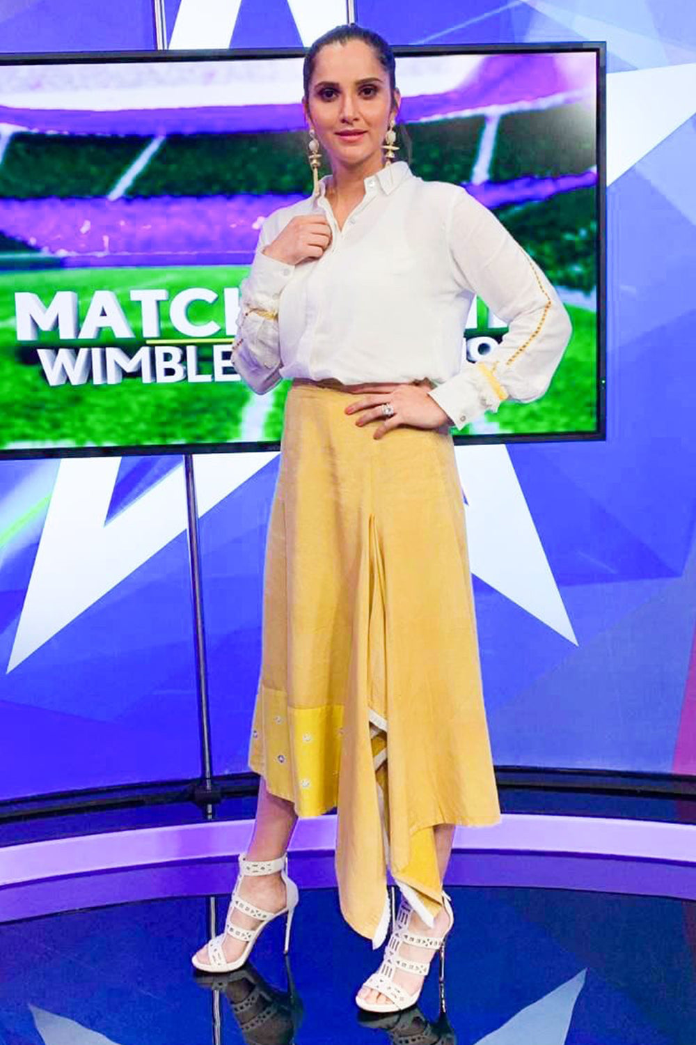 Block Printed Asymmetric Skirt Set as seen on Sania Mirza