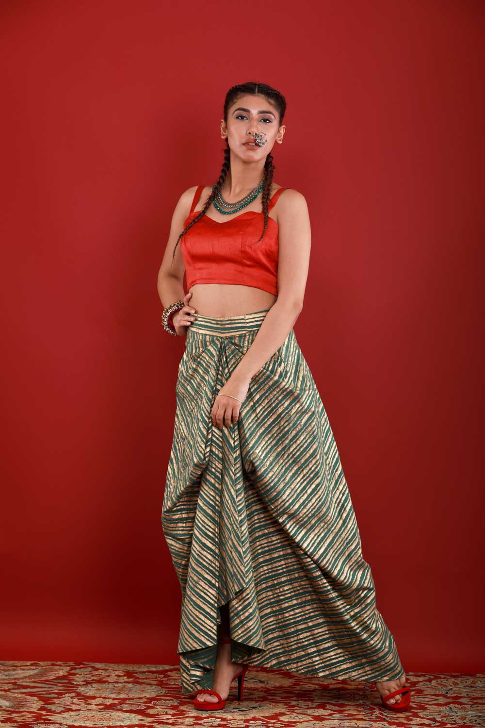Block Printed Dhoti Skirt