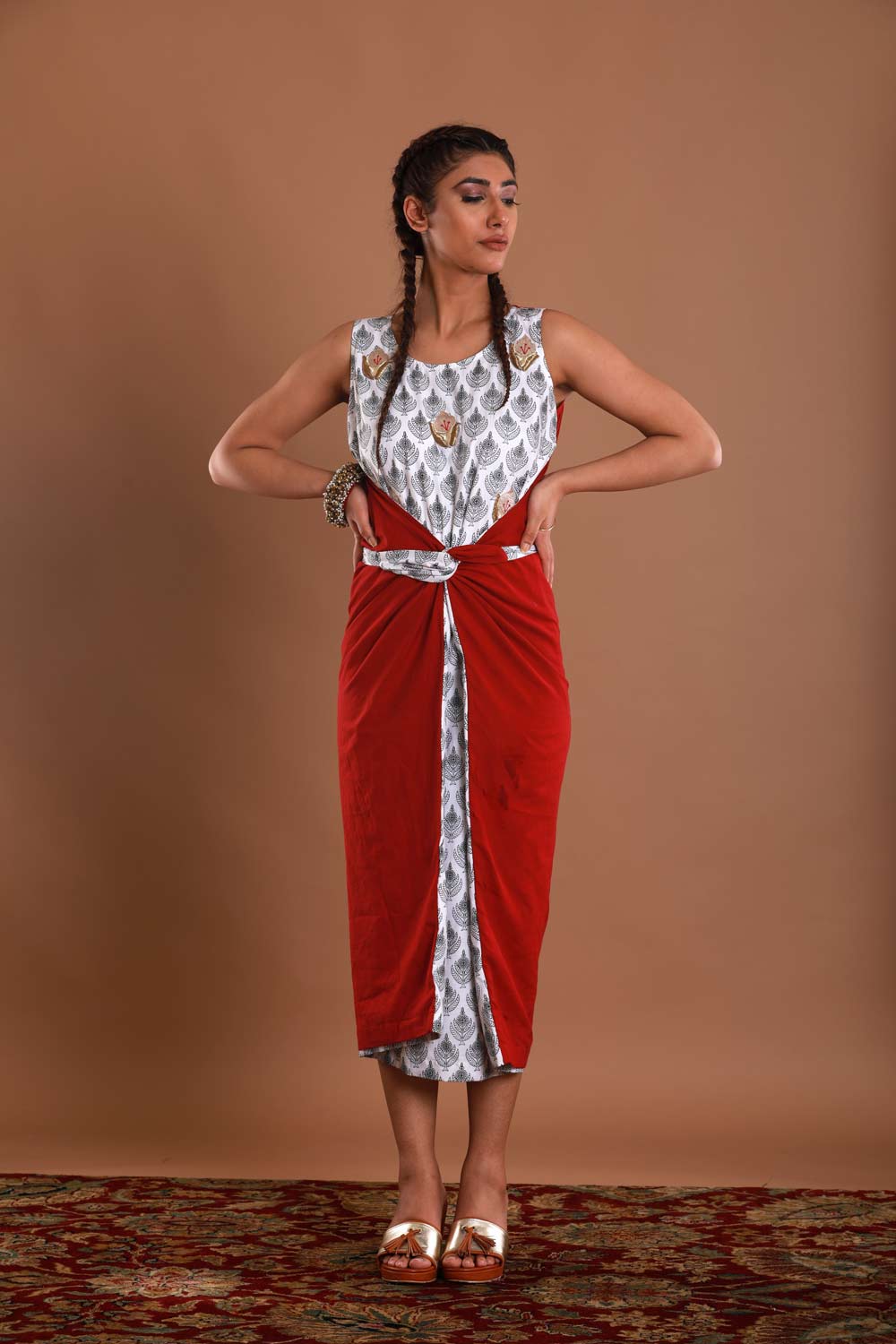 Hand Screen Printed Wrap Dress
