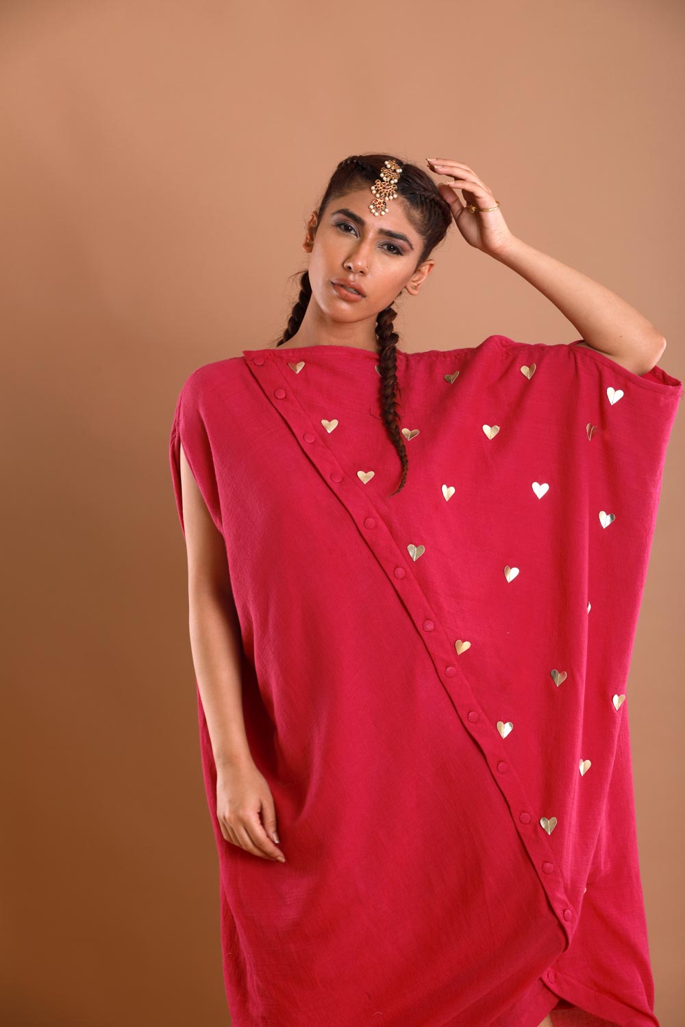 Triangle Dress with Rexine Hearts