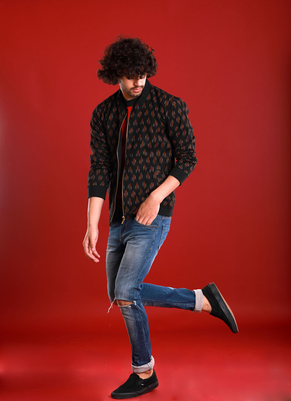 Ikat Meteor Bomber as seen on Vicky Kaushal
