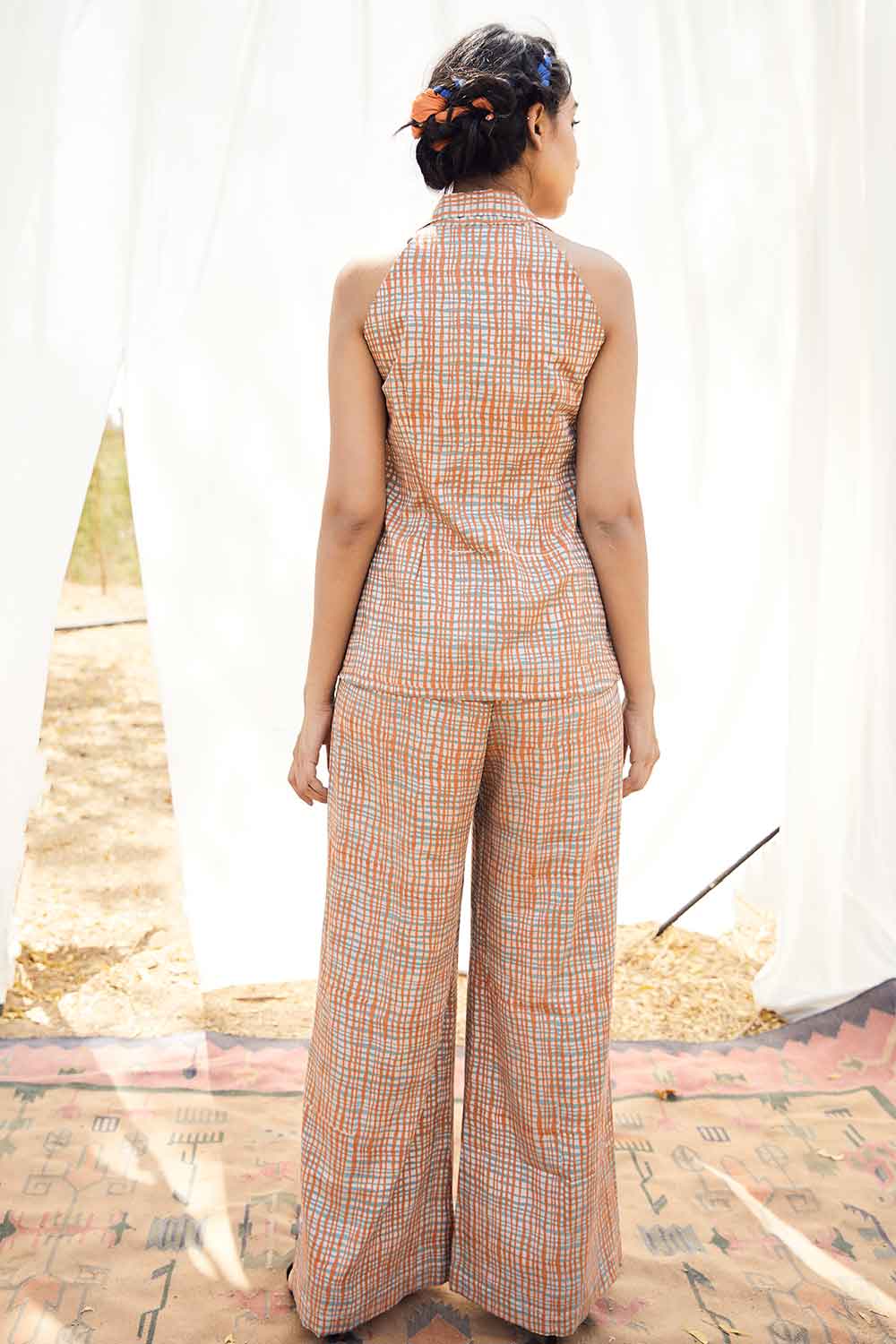 Block Printed Checkered Pant Suit as seen on P. V. Sindhu