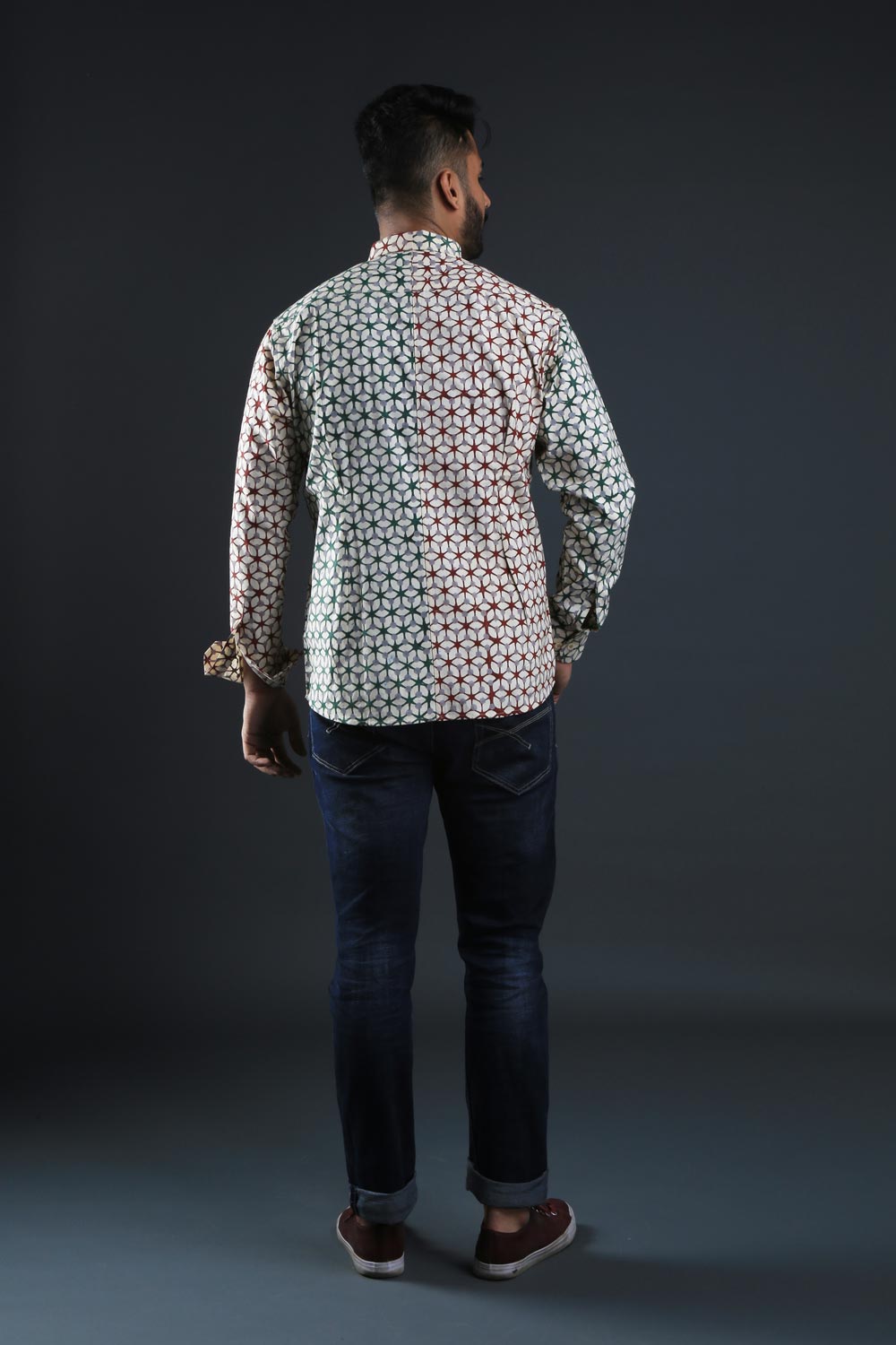 Block Printed Two Color Shirt