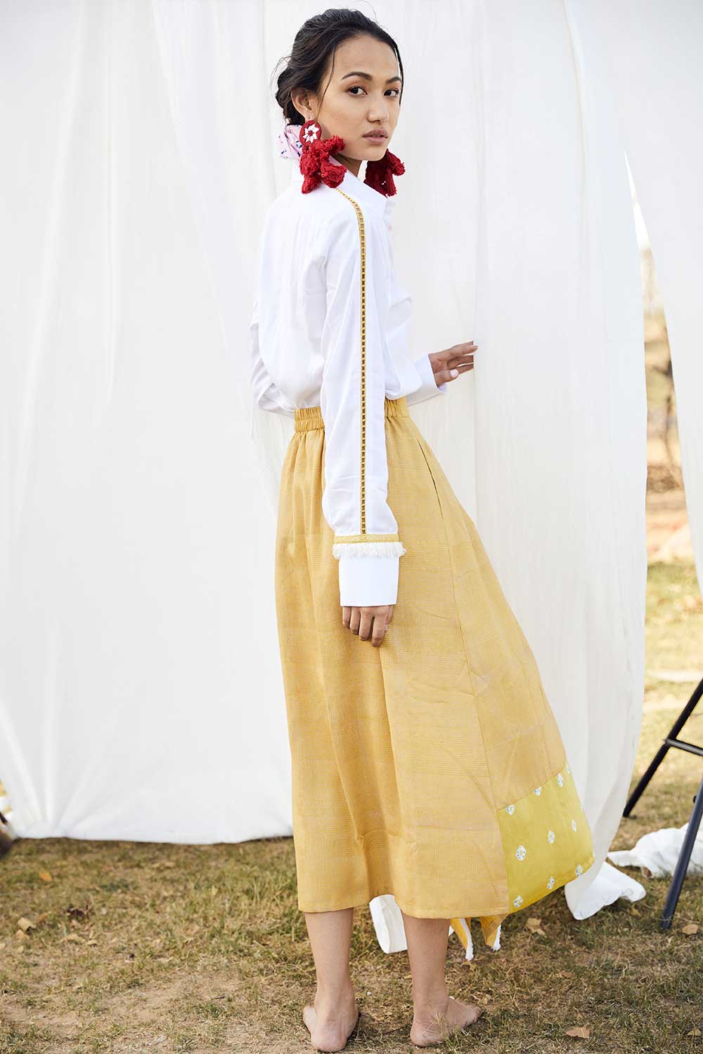 Block Printed Asymmetric Skirt Set as seen on Sania Mirza