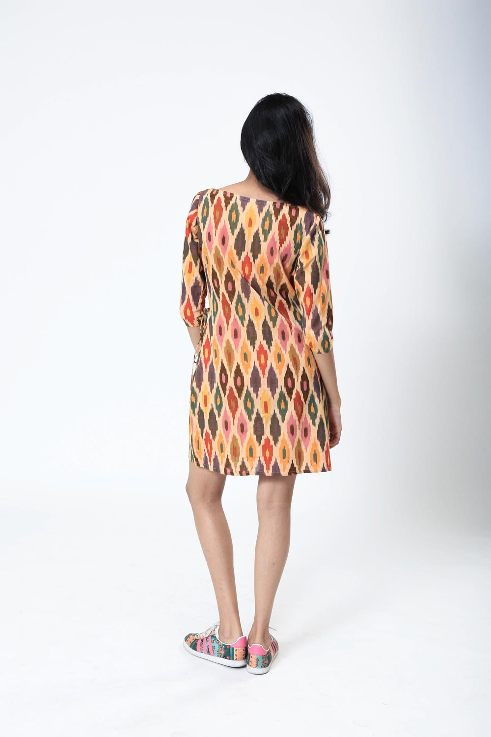 Colourful Ikat Wrap Dress