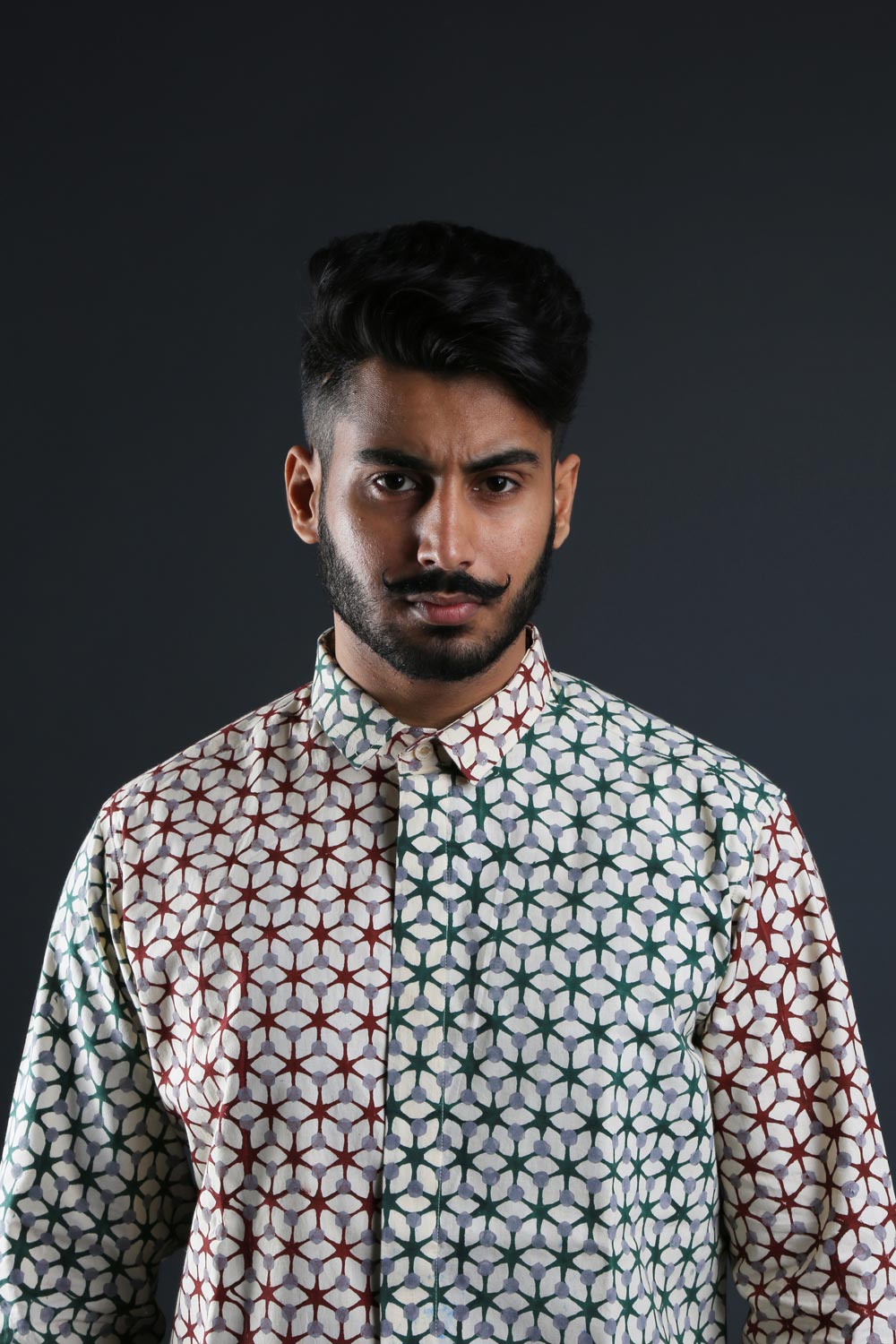Block Printed Two Color Shirt
