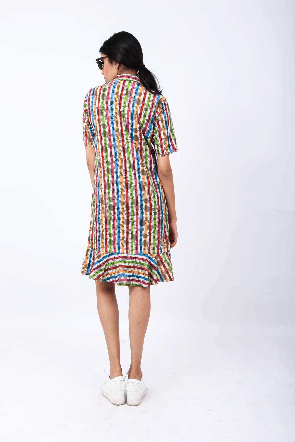 Dabu Colourful Striped Shirt Dress