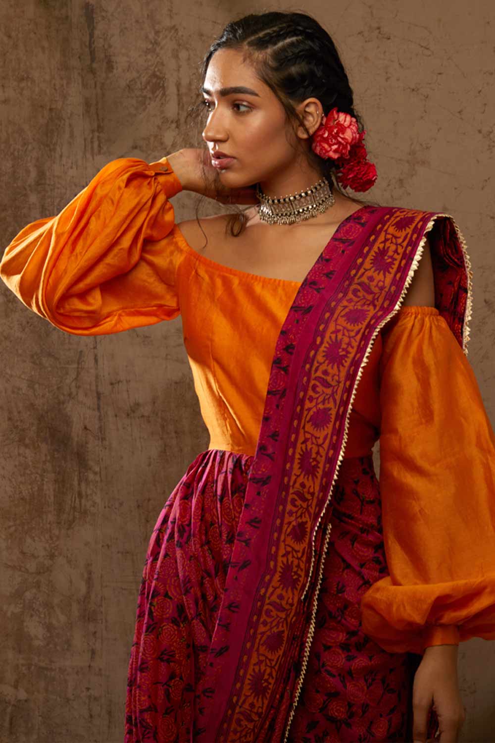 Sangria Saree Wrap Dress By Mogra Designs | Wrap dress, Frock for women,  Cotton dress pattern