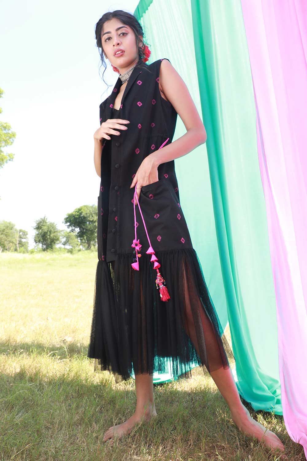 Bandhej Tulle Jacket as seen on Sania Mirza