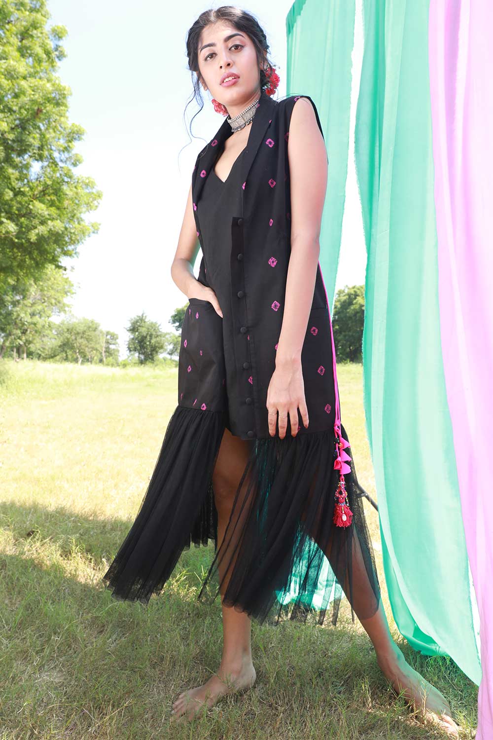 Bandhej Tulle Jacket as seen on Sania Mirza
