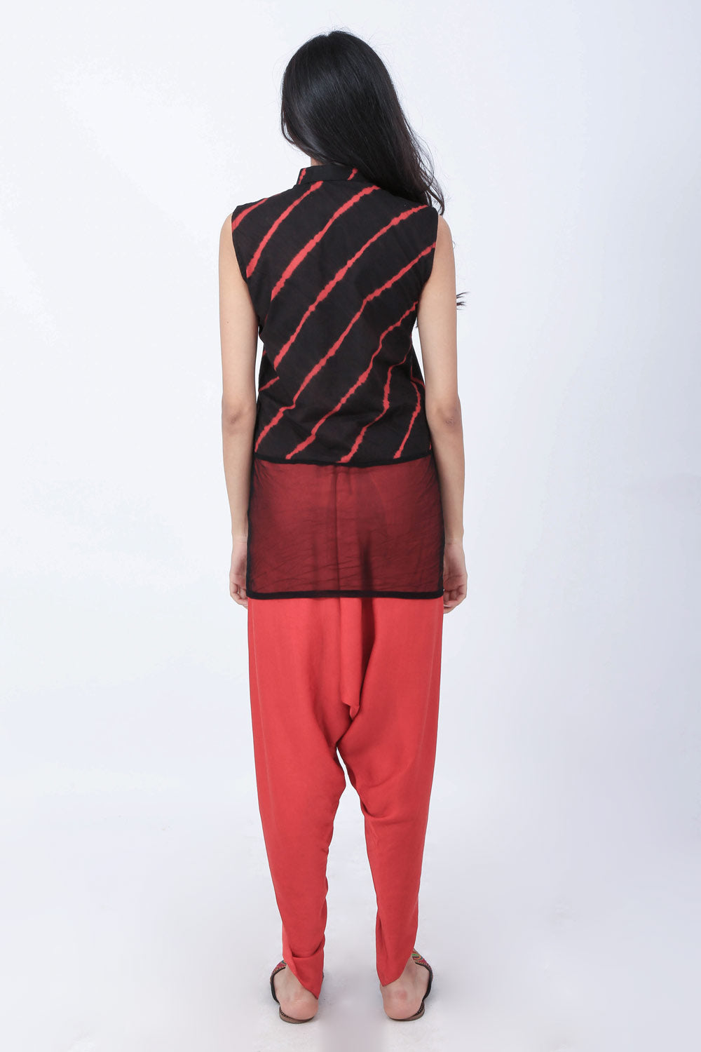 Leheriya Shirt With Tulle Panel