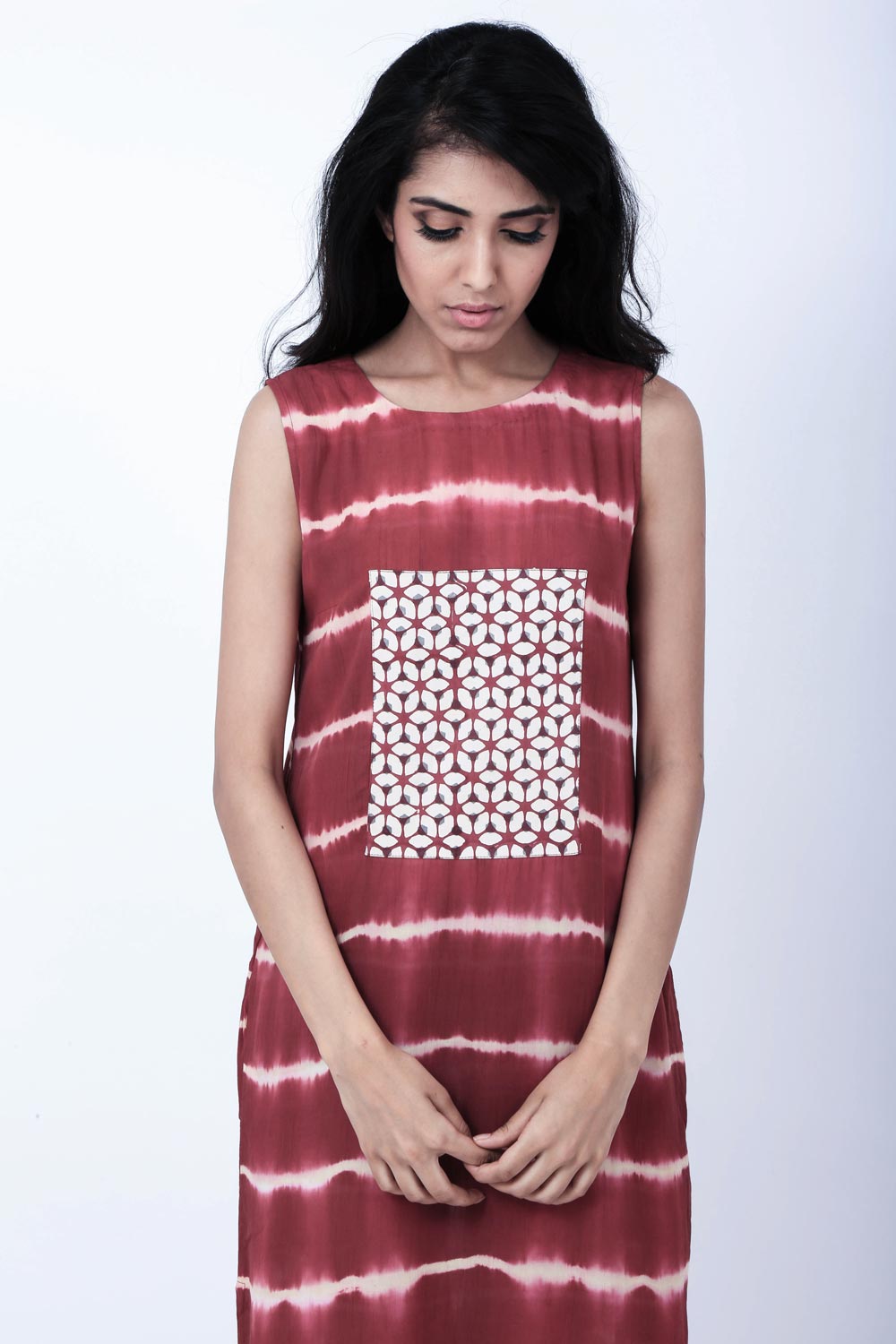 Leheriya Maxi With Block Printed Center Patch