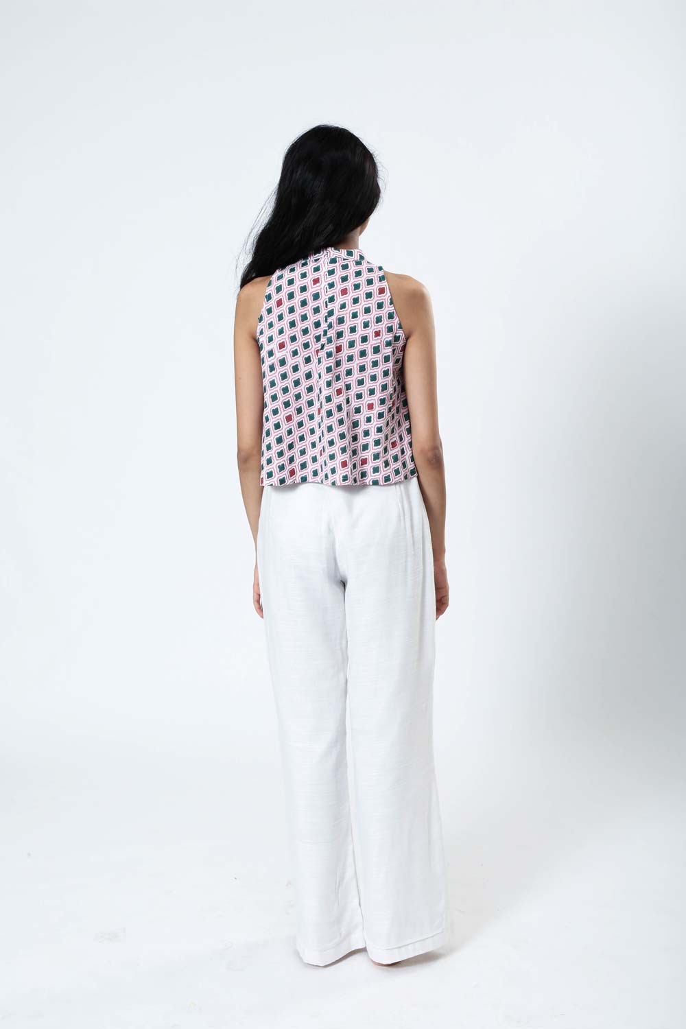Block Printed Jaali Flared Crop as seen on The Lazy Insomniac