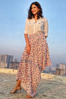 Block Printed Marigold Draped Skirt Set as seen on Aahana Kumra