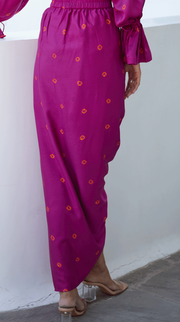 Bougainvillea Draped Skirt